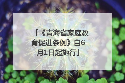 《青海省家庭教育促进条例》自6月1日起施行