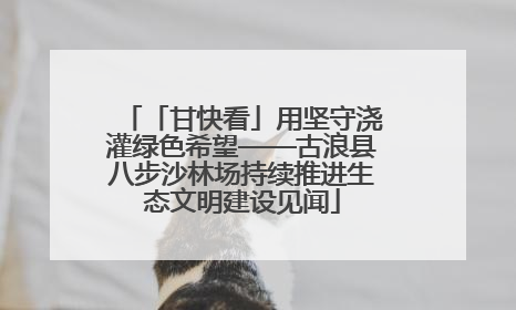 「甘快看」用坚守浇灌绿色希望——古浪县八步沙林场持续推进生态文明建设见闻