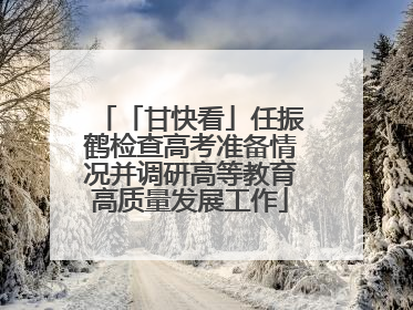 「甘快看」任振鹤检查高考准备情况并调研高等教育高质量发展工作