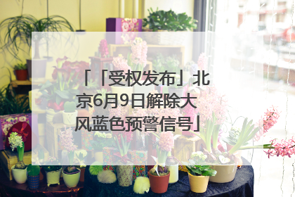 「受权发布」北京6月9日解除大风蓝色预警信号