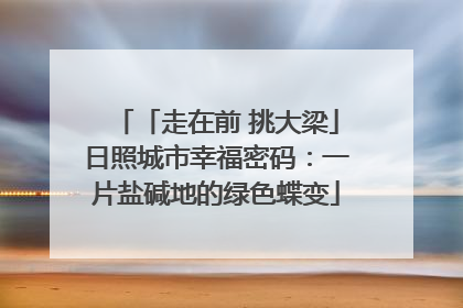 「走在前 挑大梁」日照城市幸福密码：一片盐碱地的绿色蝶变