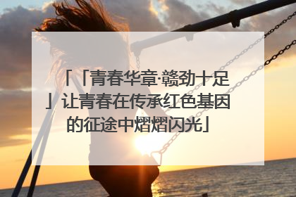 「青春华章·赣劲十足」让青春在传承红色基因的征途中熠熠闪光