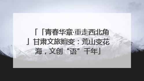「青春华章·重走西北角」甘肃文旅嬗变：荒山变花海，文创“语”千年