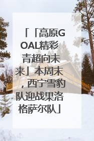 「高原GOAL精彩 青超向未来」本周末，西宁雪豹队迎战果洛格萨尔队
