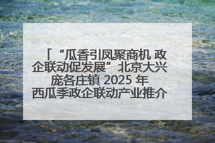“瓜香引凤聚商机 政企联动促发展”北京大兴庞各庄镇 2025 年西瓜季政企联动产业推介活动圆满举行