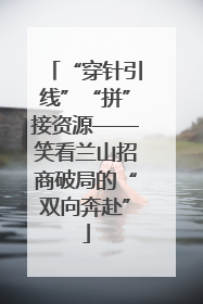 “穿针引线”“拼”接资源——笑看兰山招商破局的“双向奔赴”