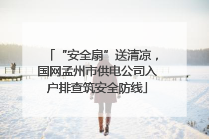 “安全扇”送清凉，国网孟州市供电公司入户排查筑安全防线