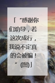 “感谢你们劝导，若这次成行，我说不定真的会被骗！”(图)