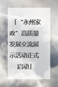 “永州家政”高质量发展交流展示活动正式启动