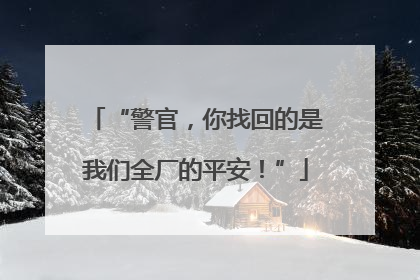 “警官，你找回的是我们全厂的平安！”