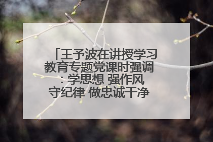 王予波在讲授学习教育专题党课时强调：学思想 强作风 守纪律 做忠诚干净担当的共产党员