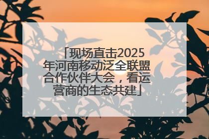 现场直击2025年河南移动泛全联盟合作伙伴大会，看运营商的生态共建