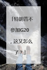 特朗普不参加G20，这又怎么了？