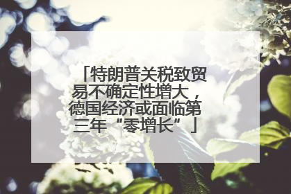特朗普关税致贸易不确定性增大，德国经济或面临第三年“零增长”