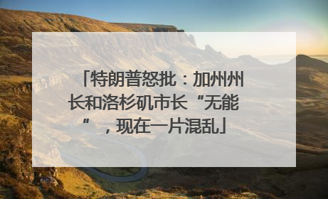 特朗普怒批：加州州长和洛杉矶市长“无能”，现在一片混乱