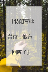 特朗普批普京，俄方回应了
