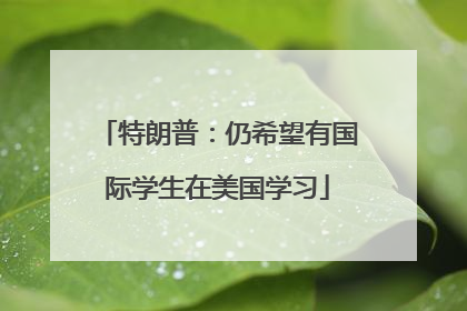 特朗普：仍希望有国际学生在美国学习