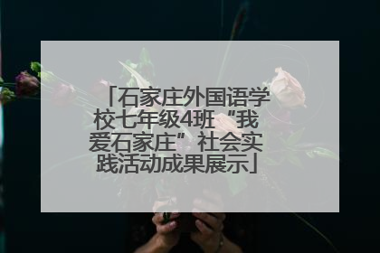 石家庄外国语学校七年级4班“我爱石家庄”社会实践活动成果展示