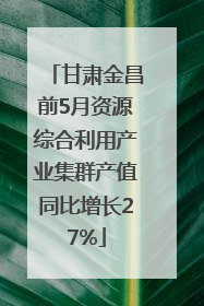 甘肃金昌前5月资源综合利用产业集群产值同比增长27%