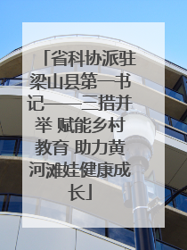 省科协派驻梁山县第一书记——三措并举 赋能乡村教育 助力黄河滩娃健康成长