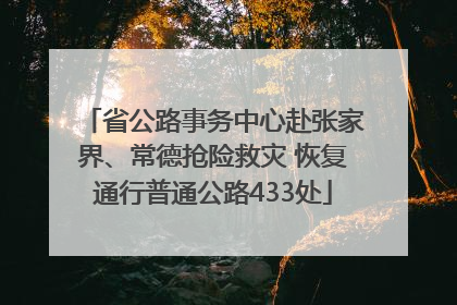 省公路事务中心赴张家界、常德抢险救灾 恢复通行普通公路433处
