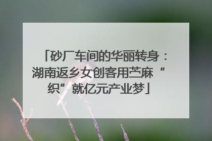 砂厂车间的华丽转身：湖南返乡女创客用苎麻“织”就亿元产业梦