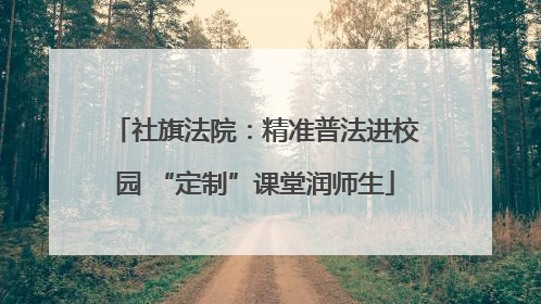 社旗法院：精准普法进校园 “定制”课堂润师生