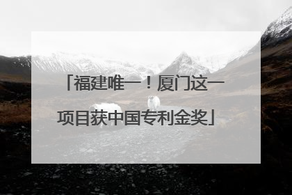 福建唯一！厦门这一项目获中国专利金奖