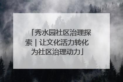 秀水园社区治理探索｜让文化活力转化为社区治理动力