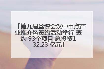 第九届丝博会汉中重点产业推介暨签约活动举行 签约 93个项目 总投资132.23 亿元