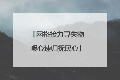 网格接力寻失物 暖心速归抚民心