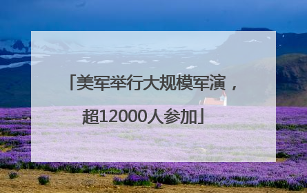 美军举行大规模军演，超12000人参加