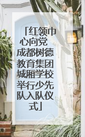 红领巾心向党 成都树德教育集团城厢学校举行少先队入队仪式