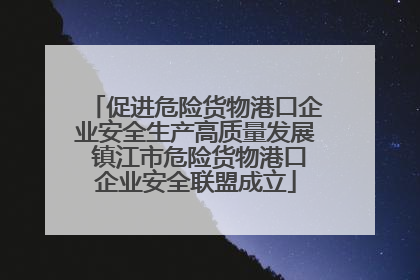 促进危险货物港口企业安全生产高质量发展 镇江市危险货物港口企业安全联盟成立