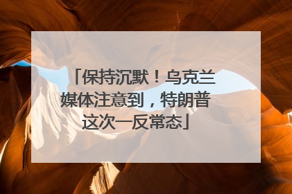 保持沉默！乌克兰媒体注意到，特朗普这次一反常态