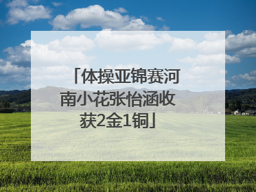 体操亚锦赛河南小花张怡涵收获2金1铜