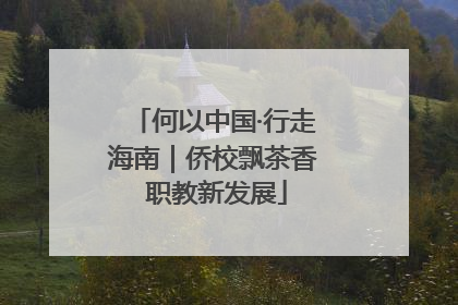 何以中国·行走海南｜侨校飘茶香 职教新发展