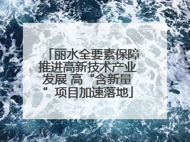 丽水全要素保障推进高新技术产业发展 高“含新量”项目加速落地