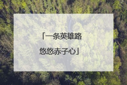 一条英雄路 悠悠赤子心