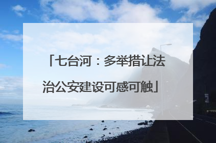 七台河：多举措让法治公安建设可感可触
