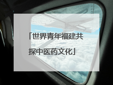 世界青年福建共探中医药文化