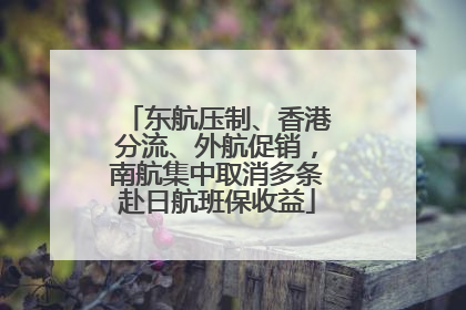 东航压制、香港分流、外航促销，南航集中取消多条赴日航班保收益