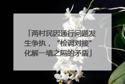 两村民因通行问题发生争执，“检调对接”化解一墙之隔的矛盾