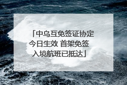 中乌互免签证协定今日生效 首架免签入境航班已抵达