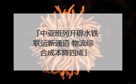 中亚班列开辟水铁联运新通道 物流综合成本降四成