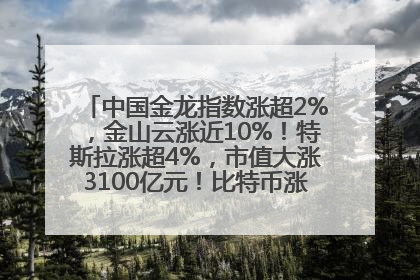 中国金龙指数涨超2%，金山云涨近10%！特斯拉涨超4%，市值大涨3100亿元！比特币涨回11万美元关口