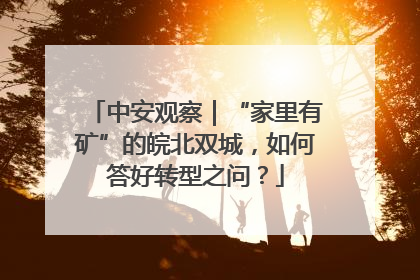 中安观察｜“家里有矿”的皖北双城，如何答好转型之问？