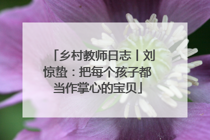乡村教师日志丨刘惊蛰：把每个孩子都当作掌心的宝贝