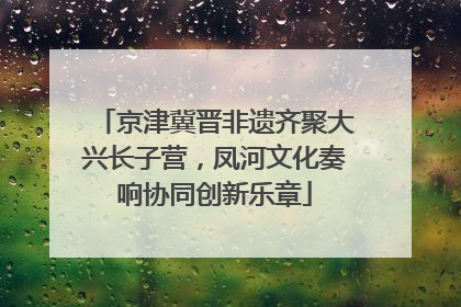 京津冀晋非遗齐聚大兴长子营，凤河文化奏响协同创新乐章