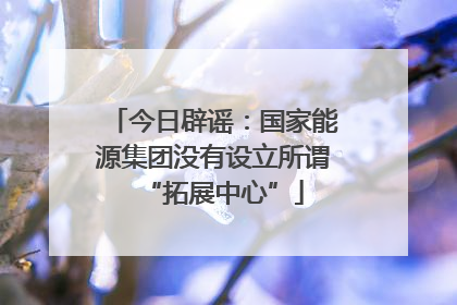 今日辟谣：国家能源集团没有设立所谓“拓展中心”